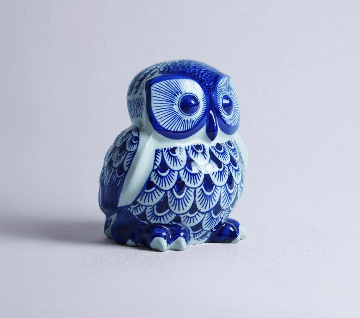 Blue Scribe Owl Figurine