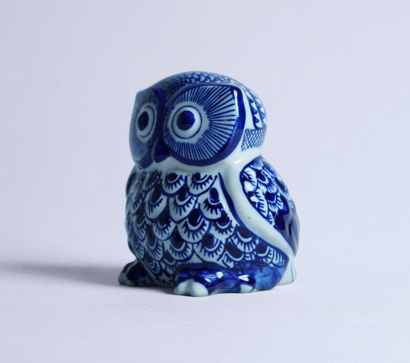 Blue Scribe Owl Figurine