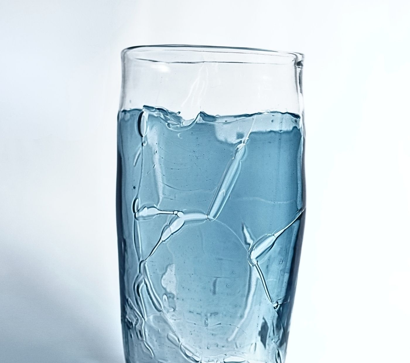 Aqua Rift Textured Glass Vase