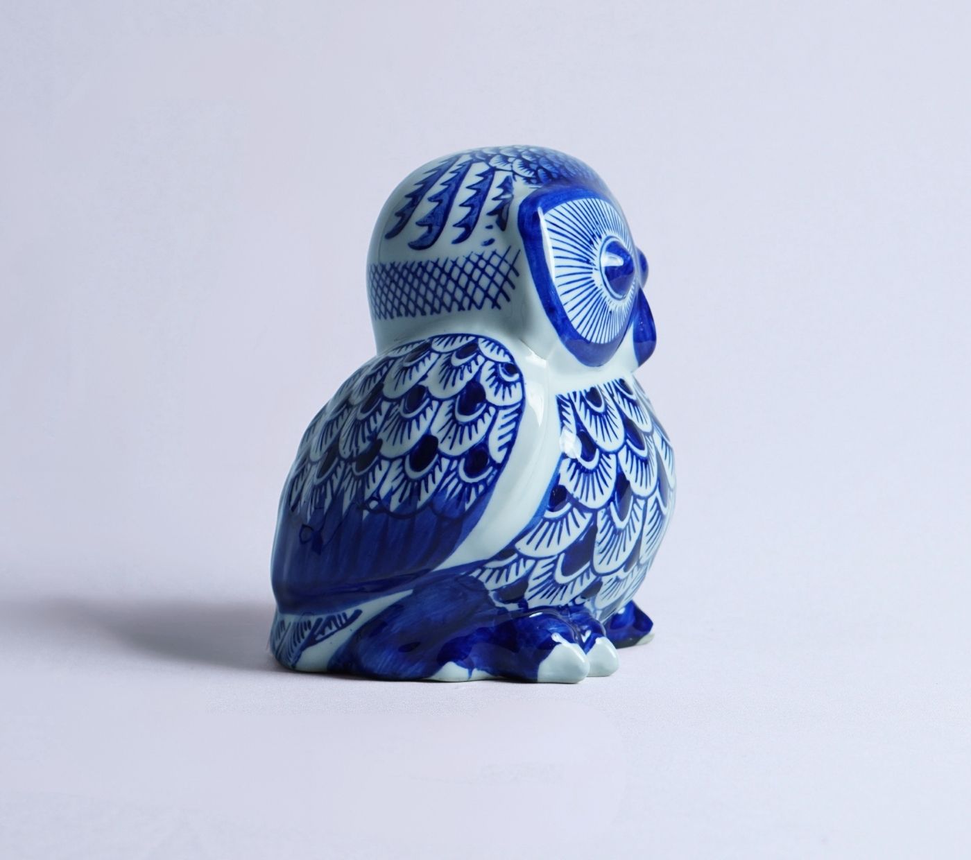 Blue Scribe Owl Figurine