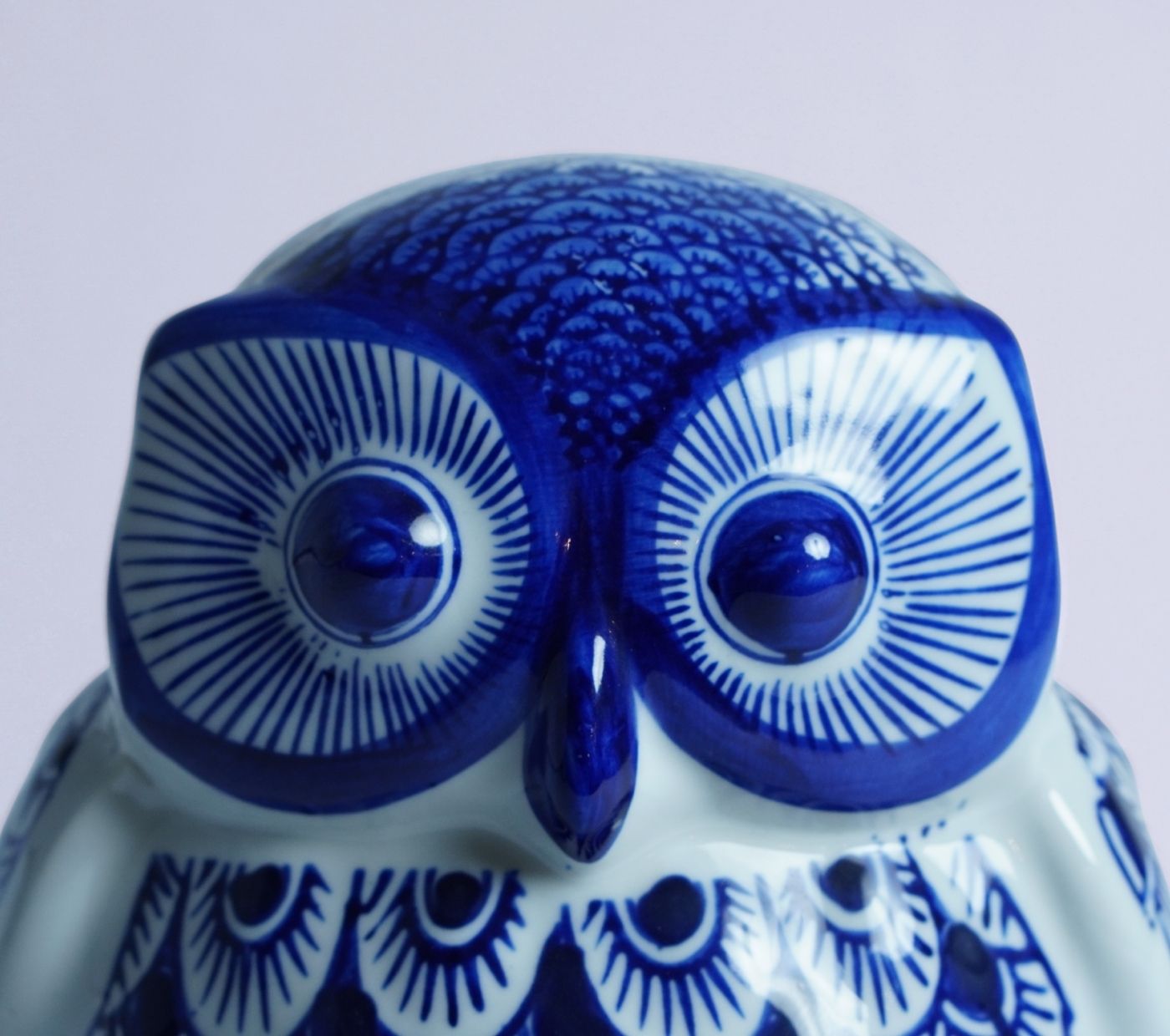 Blue Scribe Owl Figurine