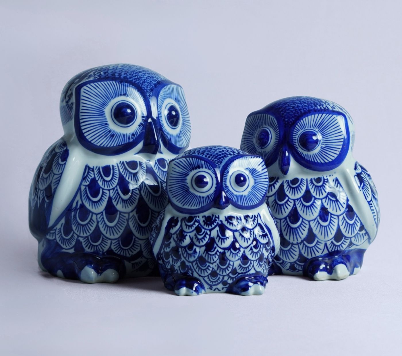 Blue Scribe Owl Figurine