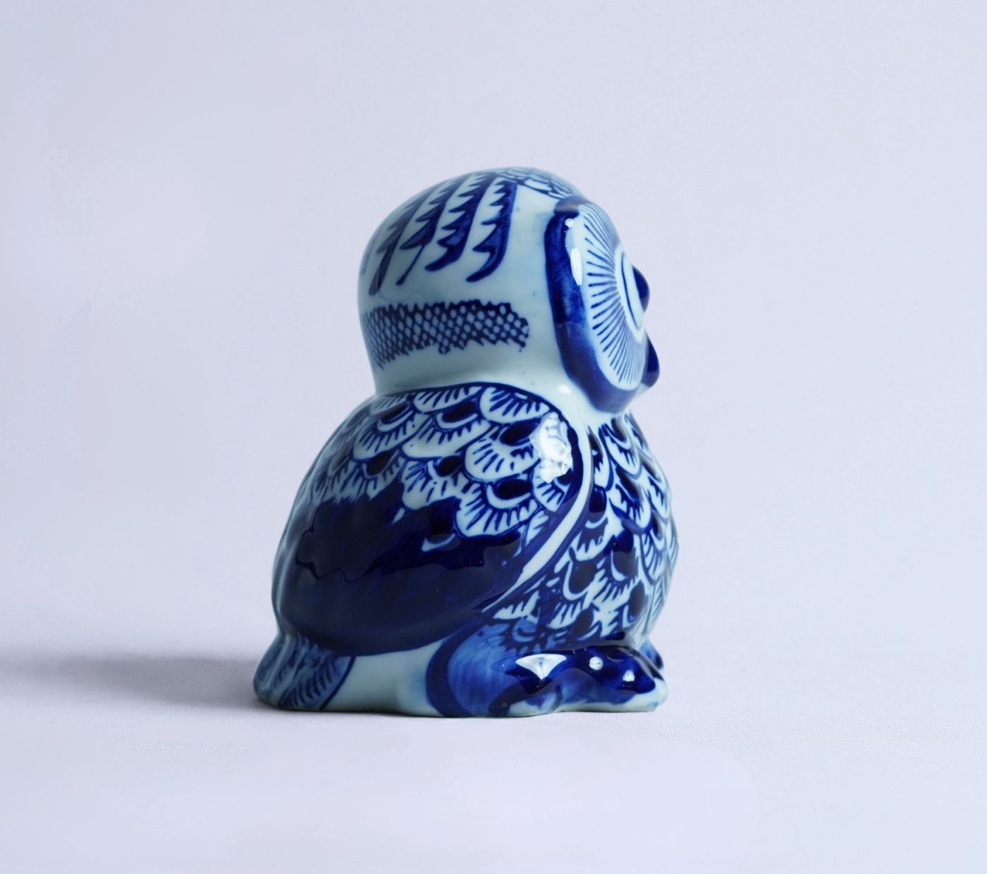 Blue Scribe Owl Figurine