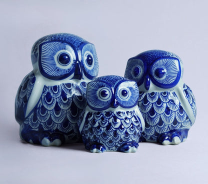 Blue Scribe Owl Figurine