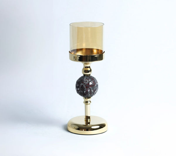 Obsidian Metal Candle Holder