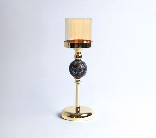 Obsidian Metal Candle Holder