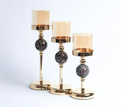 Obsidian Metal Candle Holder