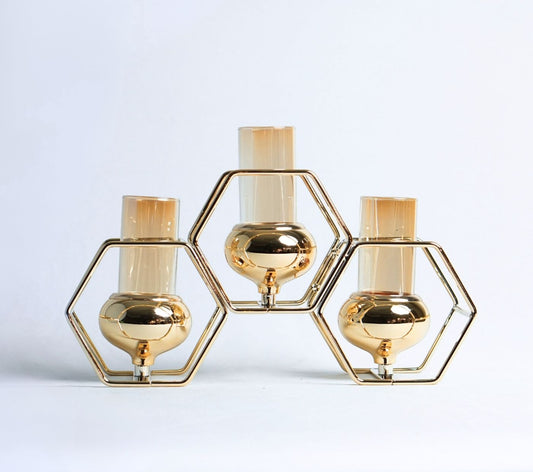 Trinity Bloom Metal Candle Holder