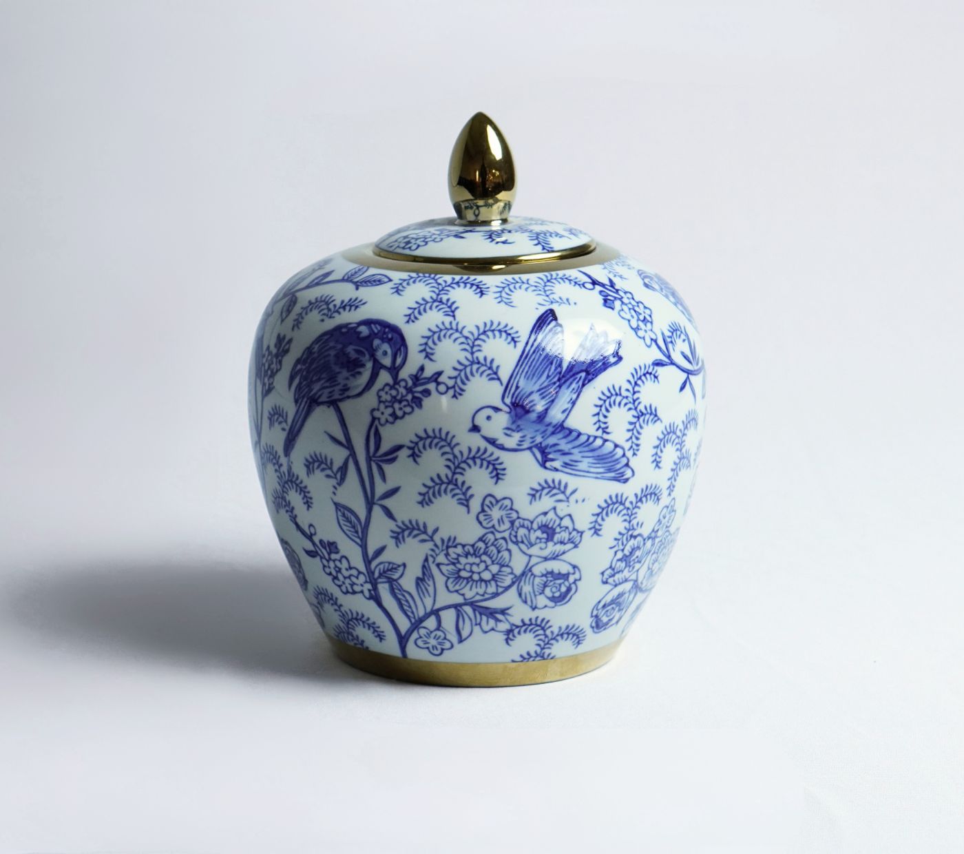 Feathered Garden Porcelain Urn