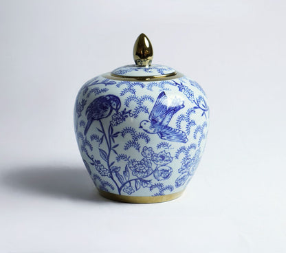 Feathered Garden Porcelain Urn