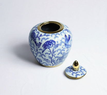 Feathered Garden Porcelain Urn