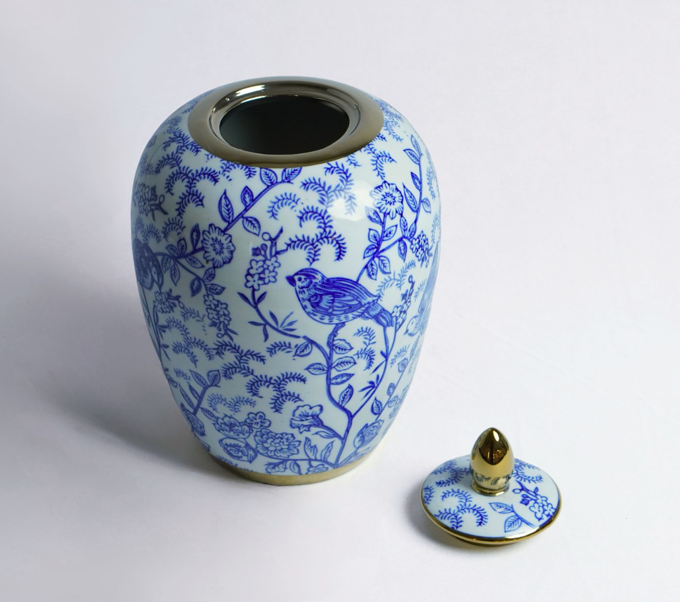 Feathered Garden Porcelain Urn