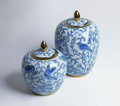 Feathered Garden Porcelain Urn